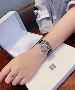 Đồng hồ Davena 31525 nữ dây da màu đen