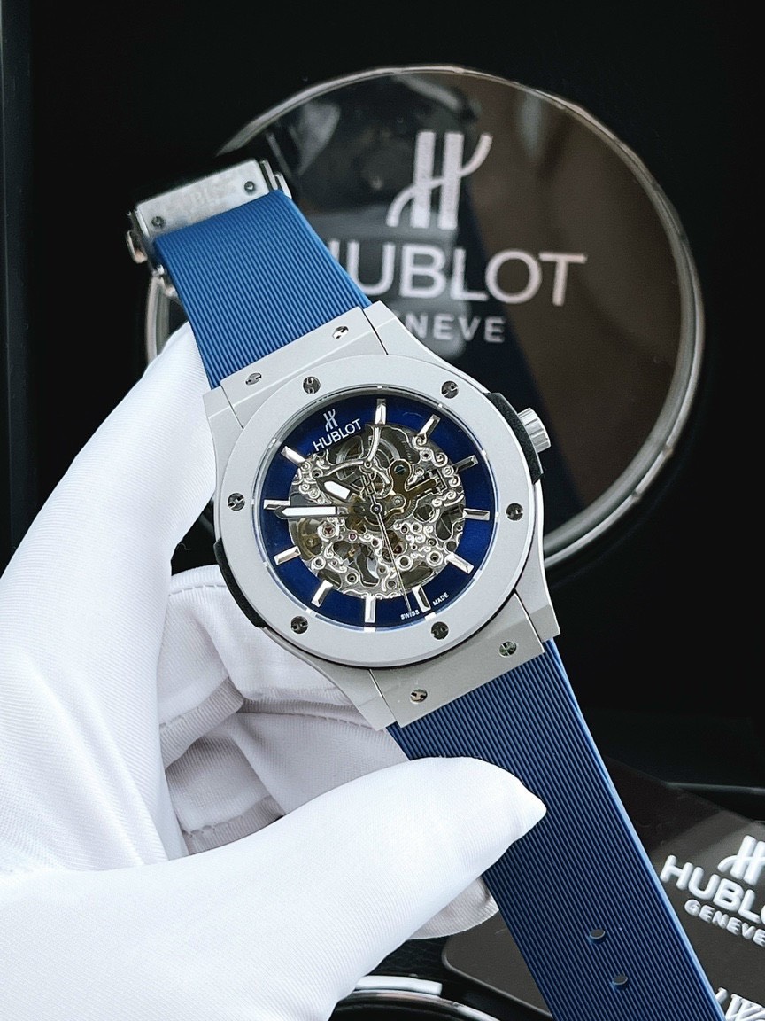 Đồng hồ Hublot nam dây cao su màu xanh Đồng hồ Hublot nam dây cao su màu xanh