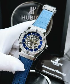 Đồng hồ Hublot nam dây da màu xanh dương