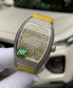 Đồng hồ Franck Muller nữ dây cao su màu vàng