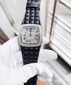 Đồng hồ Davena nữ dây da màu đen