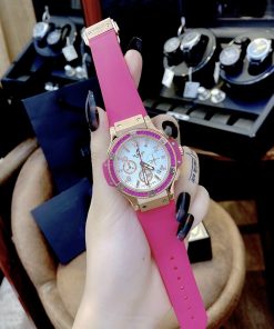 Đồng hồ Hublot nữ dây cao su màu hồng
