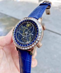 Đồng hồ Patek Philippe nam dây da màu xanh dương