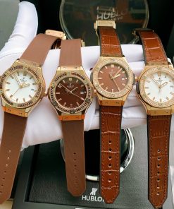 Đồng hồ Hublot nữ dây cao su màu nâu