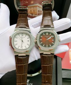 Đồng hồ nam dây da màu nâu Patek Philippe
