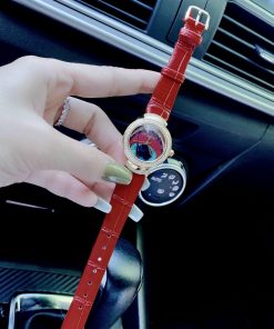 Đồng hồ Bvlgari nữ dây da màu đỏ