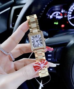 Đồng hồ Cartier nữ mặt vuông đính đá