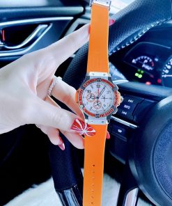 Đồng hồ Hublot nữ dây cao su màu cam