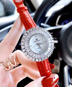 Đồng hồ Royal Crown nữ dây da màu đỏ