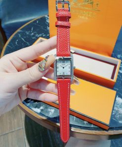 Đồng hồ Hermes nữ dây da màu đỏ