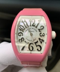 Đồng hồ Franck Muller nữ dây cao su màu hồng