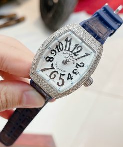 Đồng hồ Franck Muller nữ dây cao su màu xanh