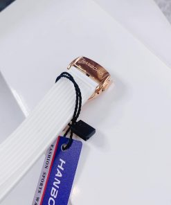 Đồng hồ Hanboro nữ dây cao su màu trắng