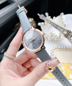 Đồng hồ Davena nữ mặt tròn đính đá