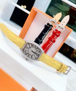 Đồng hồ Davena nữ dây da màu vàng