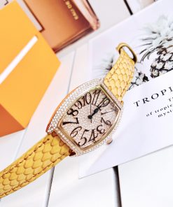 Đồng hồ Davena nữ dây da màu vàng