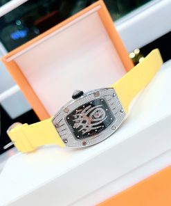 Đồng hồ Hanboro nữ dây cao su màu vàng