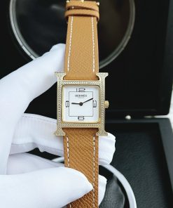 Đồng hồ Hermes nữ dây da màu nâu