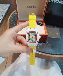 Đồng hồ Richard Mille nữ dây cao su màu vàng