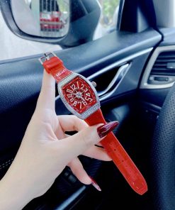 Đồng hồ Franck Muller nữ dây cao su màu đỏ