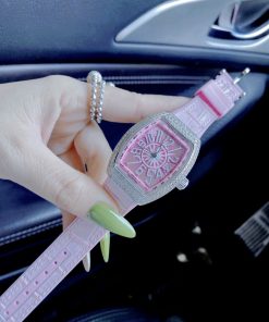 Đồng hồ Franck Muller nữ dây cao su màu hồng