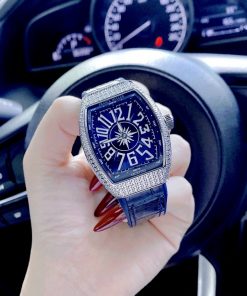 Đồng hồ Franck Muller nữ dây cao su màu xanh dương