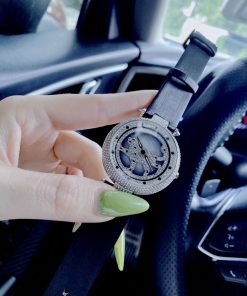 Đồng hồ nữ Cartier mặt tròn đính đá