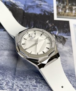 Đồng hồ Hublot nam dây cao su màu trắng