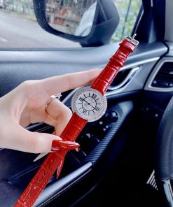 Đồng hồ Royal Crown nữ dây da màu đỏ