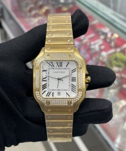 Đồng hồ Cartier nam đính đá