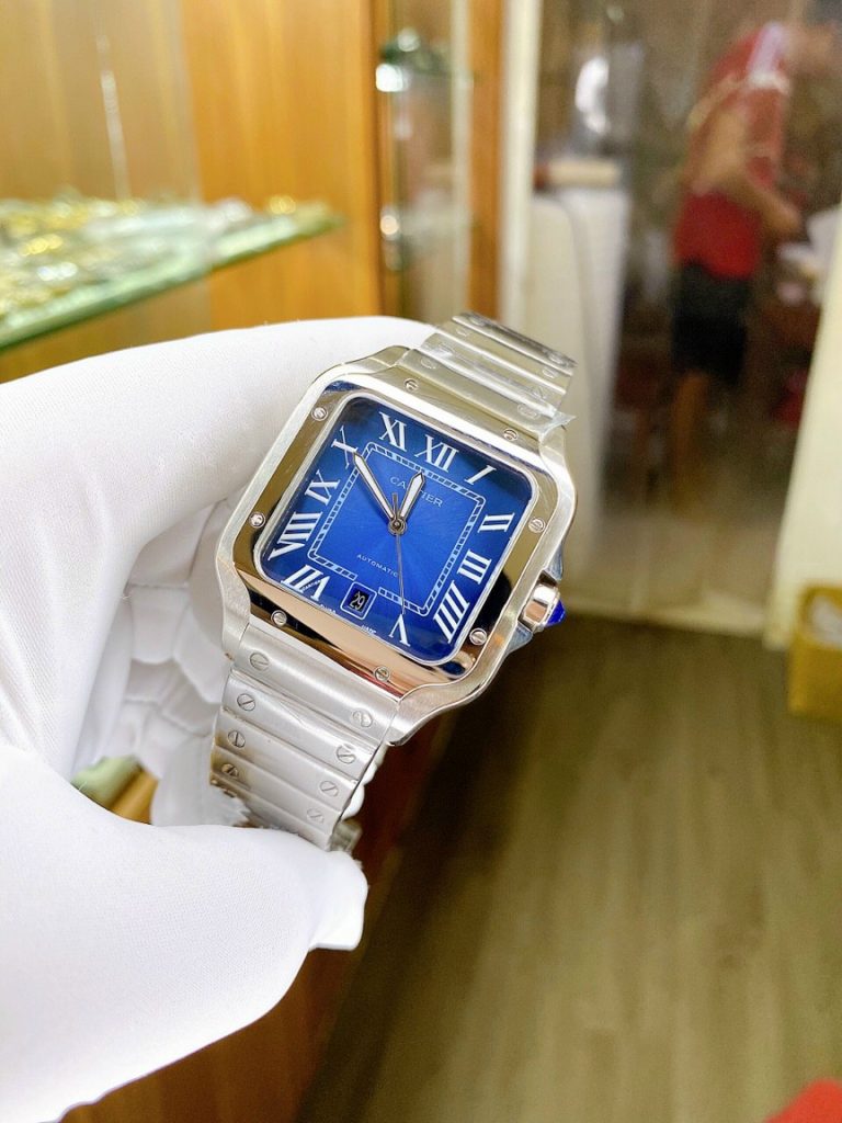 Đồng hồ Cartier nam mặt vuông dây kim loại