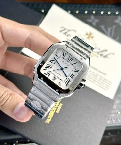 Đồng hồ Cartier Rep 11 Santos mặt trắng WSSA0018 nhà máy BV 39 (1)