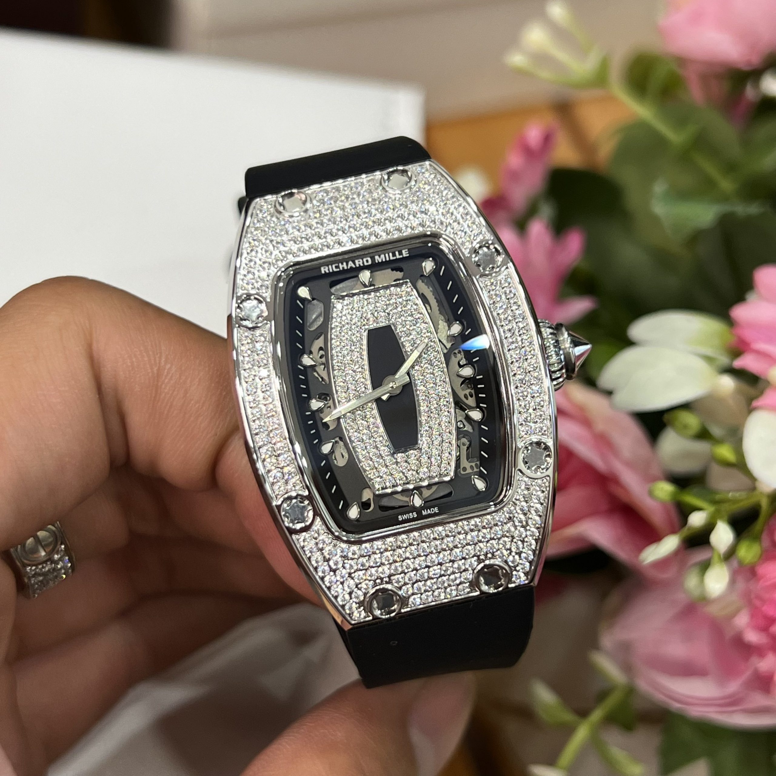 Đồng hồ Richard Mille Rep 11 RM007 nữ đính full đá Đồng hồ Richard Mille Rep 11 RM007 nữ đính full đá