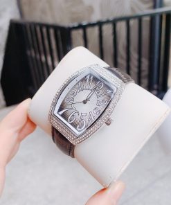 Đồng hồ Davena chính hãng nữ 31820 dây da màu đen đính đá