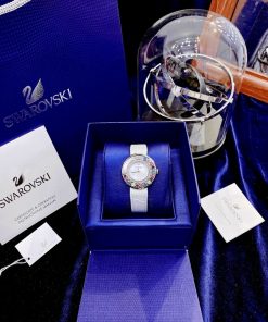 Đồng hồ Swarovski đính đá dây da nữ mặt đá xoay Like Auth 34mm