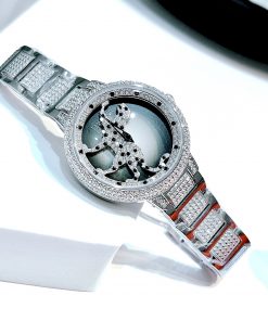 Đồng hồ chính hãng Davena 60089 nữ mặt tròn đính đá hình báo