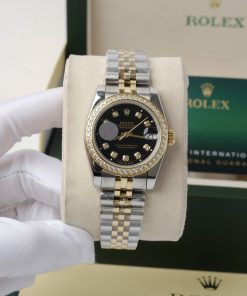 Đồng hồ Rolex nữ DateJust Super Fake 1:1 Nhật niềng đính đá