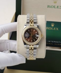 Đồng hồ Rolex nữ DateJust Super Fake 1:1 Nhật niềng đính đá