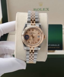 Đồng hồ Rolex DateJust nữ giá rẻ mặt tròn dây kim loại 4 màu 31mm