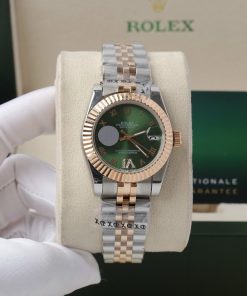 Đồng hồ Rolex DateJust nữ giá rẻ mặt tròn dây kim loại 4 màu 31mm