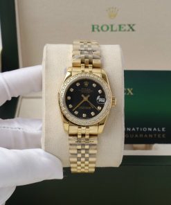 Đồng hồ Rolex Datejust nữ đính đá máy cơ màu vàng Gold
