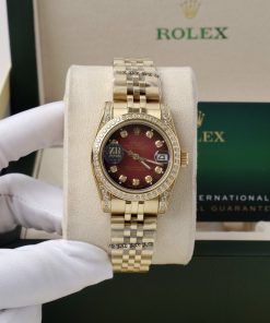 Đồng hồ Rolex Datejust nữ đính đá máy cơ màu vàng Gold