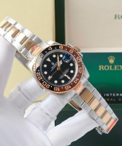 Đồng hồ Rolex GMT-Master Root Beer Fake Nhật màu demi 40mm
