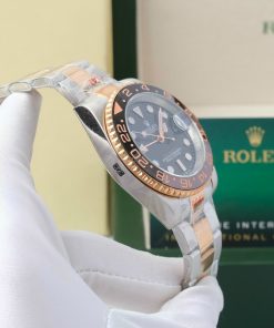 Đồng hồ Rolex GMT-Master Root Beer Fake Nhật màu demi 40mm