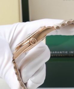 Đồng hồ nam Rolex đính đá máy Nhật giá rẻ mặt số nham thạch 40mm