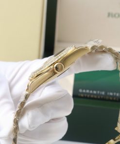 Đồng hồ Rolex nam đính đá Baguette Fake 11 máy cơ Nhật Day-Date 40mm