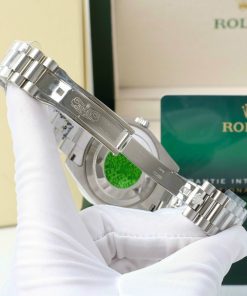 Đồng hồ Rolex Day-Date nam đính đá Baguette Super Fake máy Nhật