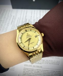Đồng hồ Omega Constellation Automatic nam mạ vàng máy Nhật 40mm