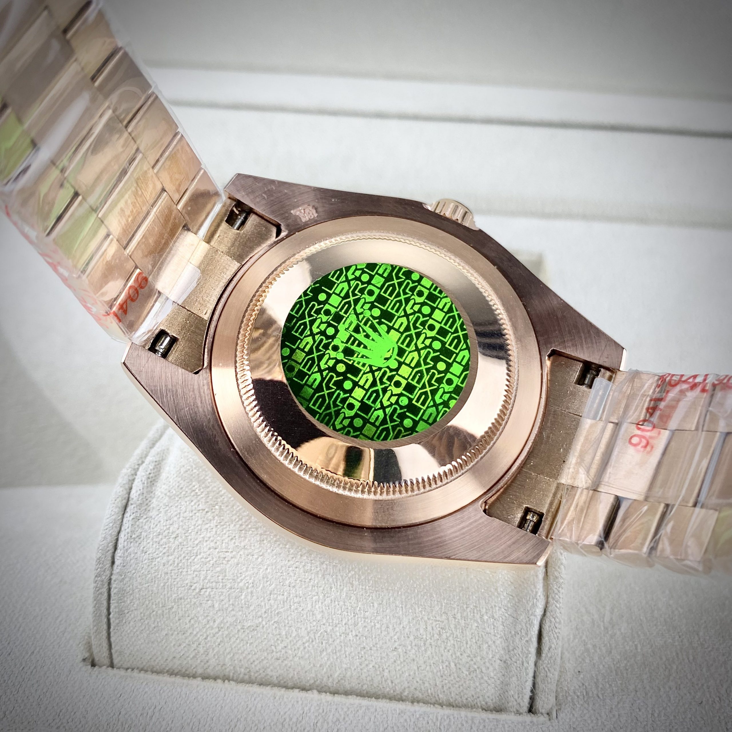 Đồng hồ Rolex Day-Date Rose gold mặt xanh lá Super Fake Nhật 40mm Đồng hồ Rolex Day-Date Rose gold mặt xanh lá Super Fake Nhật 40mm