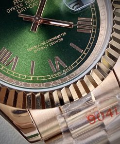 Đồng hồ Rolex Day-Date Rose gold mặt xanh lá Super Fake Nhật 40mm